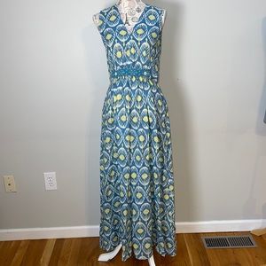 Nimo with Love Blue Linen Maxi Dress Small